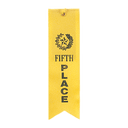 Yellow 5th Place Carded Ribbon with String
