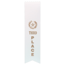 White 3rd Place Pinked Top Ribbon