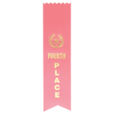 Pink 4th Place Pinked Top Ribbon
