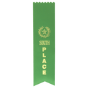 Green 6th Place Pinked Top Ribbon
