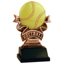 5 1/2" Softball Ribbon Resin