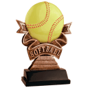 7" Softball Ribbon Resin