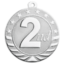 2" Bright Silver 2nd Place Starbrite Medal
