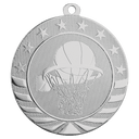 Bright Silver 2 3/4" Basketball Starbrite Medal