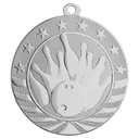 Bright Silver 2 3/4" Bowling Starbrite Medal