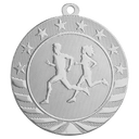 Bright Silver 2 3/4" Cross Country Starbrite Medal
