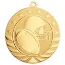Bright Gold 2 3/4" Football Starbrite Medal
