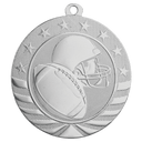 Bright Silver 2 3/4" Football Starbrite Medal