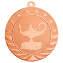 Bright Bronze 2 3/4" Lamp of Knowledge Starbrite Medal