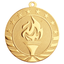 Bright Gold 2 3/4" Torch Starbrite Medal