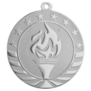 Bright Silver 2 3/4" Torch Starbrite Medal