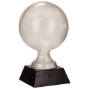13" Glass Basketball with Black Marble Base