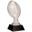 13 3/4" Glass Football with Black Marble Base