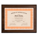 13" x 10 1/2" Cherry Finish Slide-In Frame Plaque with 11" x 8 1/2" Window