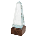 9" Obelisk Sierra Glass with Walnut Base