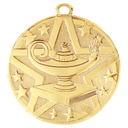 Gold 2" Superstar Lamp of Knowledge Medal