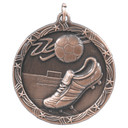 Antique Bronze 1 3/4" Soccer Shooting Star Medal