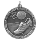 Antique Silver 1 3/4" Soccer Shooting Star Medal