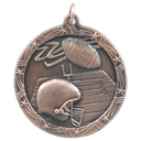 Antique Bronze 1 3/4" Football Shooting Star Medal