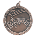 Antique Bronze 1 3/4" Music Shooting Star Medal
