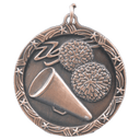Antique Bronze 1 3/4" Cheer Shooting Star Medal
