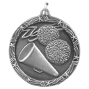 Antique Silver 1 3/4" Cheer Shooting Star Medal