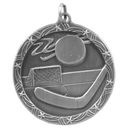 Antique Silver 1 3/4" Hockey Shooting Star Medal