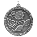 Antique Silver 1 3/4" Swimming Shooting Star Medal