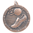 Antique Bronze 2 1/2" Soccer Shooting Star Medal