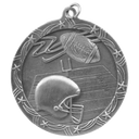 Antique Silver 2 1/2" Football Shooting Star Medal