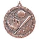 Antique Bronze 2 1/2" Baseball/Softball Shooting Star Medal