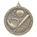 Antique Gold 2 1/2" Baseball/Softball Shooting Star Medal