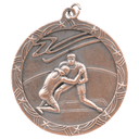 Antique Bronze 2 1/2" Wrestling Shooting Star Medal