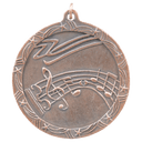 Antique Bronze 2 1/2" Music Shooting Star Medal