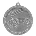 Antique Silver 2 1/2" Music Shooting Star Medal