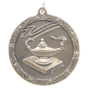 Antique Gold 2 1/2" Lamp of Knowledge Shooting Star Medal