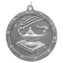 Antique Silver 2 1/2" Lamp of Knowledge Shooting Star Medal