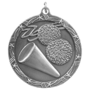 Antique Silver 2 1/2" Cheer Shooting Star Medal