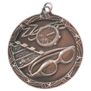 Antique Bronze 2 1/2" Swimming Shooting Star Medal