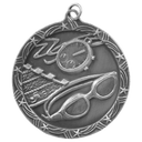 Antique Silver 2 1/2" Swimming Shooting Star Medal