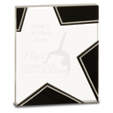 6 3/4" Silver and Black Star Glass