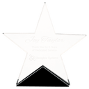 5 3/4" x 5 1/2" Clear Glass Star on Black Base