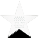 6 3/4" x 6 1/2" Clear Glass Star on Black Base