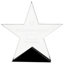 7 3/4" x 7 1/2" Clear Glass Star on Black Base