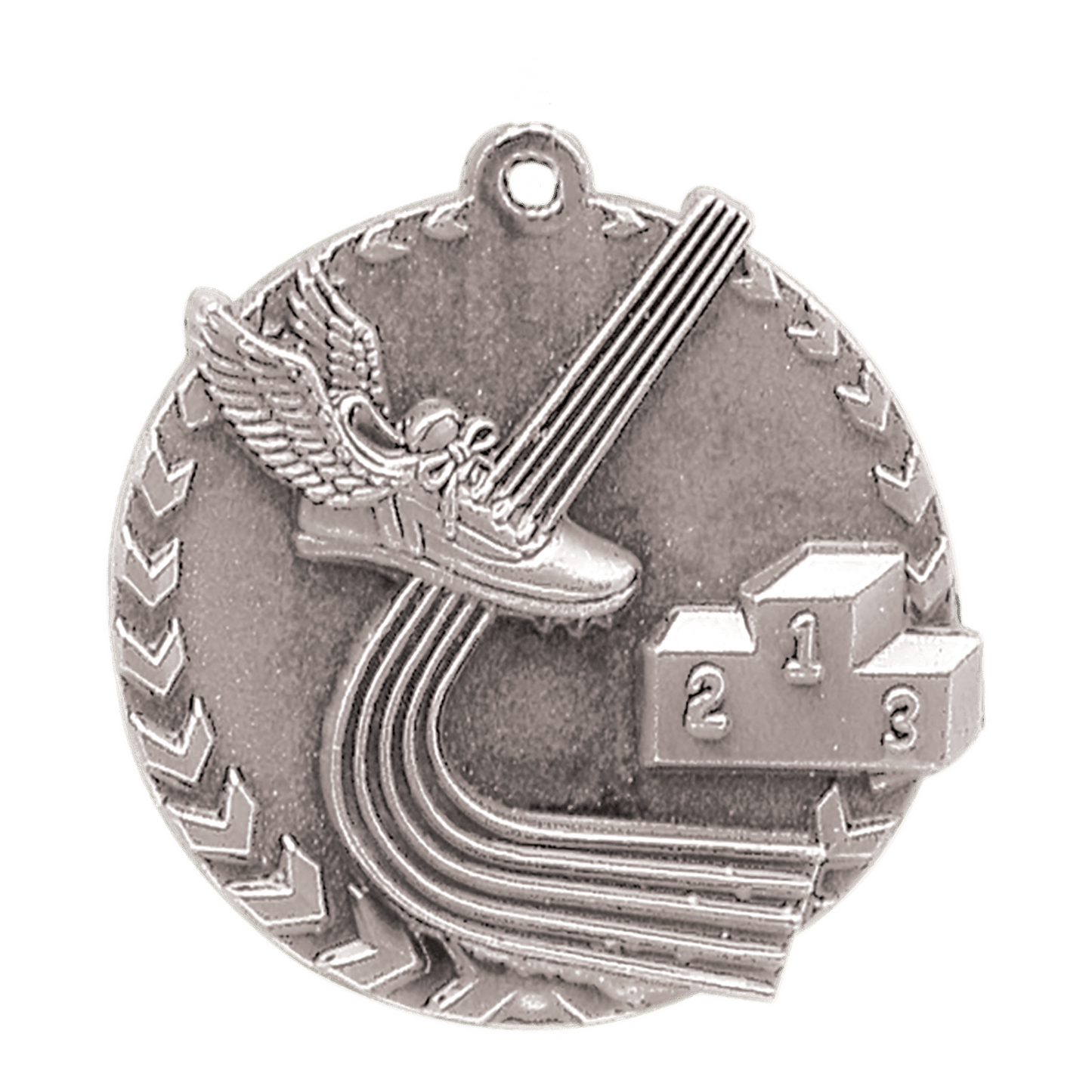 Antique Silver 1 3/4" Track Millennium Medal