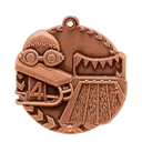Antique Bronze 1 3/4" Swimming Millennium Medal