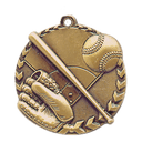 Antique Gold 1 3/4" Baseball/Softball Millennium Medal