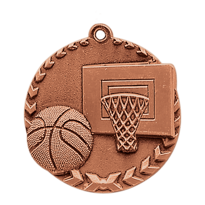 Antique Bronze 1 3/4" Basketball Millennium Medal