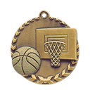 Antique Gold 1 3/4" Basketball Millennium Medal