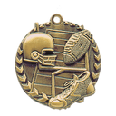 Antique Gold 1 3/4" Football Millennium Medal